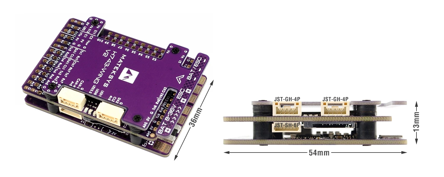 Новейший MATEK H743-WING V3 ArduPilot INAV 3-8S H743 контроллер крыла для радиоуправляемых
