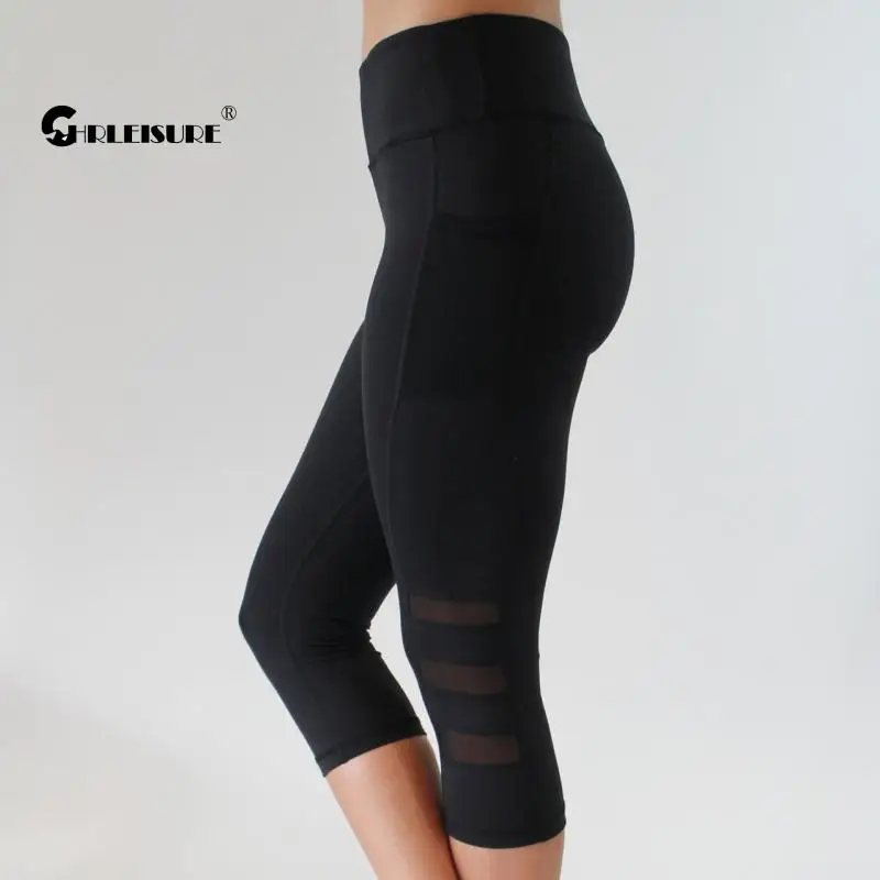 

CHRLEISURE Mesh Sport Leggings HIgh Waist Hip LIft Elasticity Yoga Gym Women's Pants Running Quick Dry Fitness Sportswear