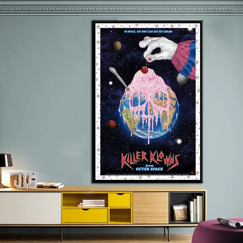 

New Comic Killer Klowns from Outer Space Horror Movie Poster Prints Canvas Oil Painting Art Wall Pictures Living Room Home Decor