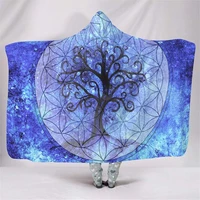 tree for life hooded blanket adult colorful child sherpa fleece wearable blanket microfiber bedding drop shipping 02