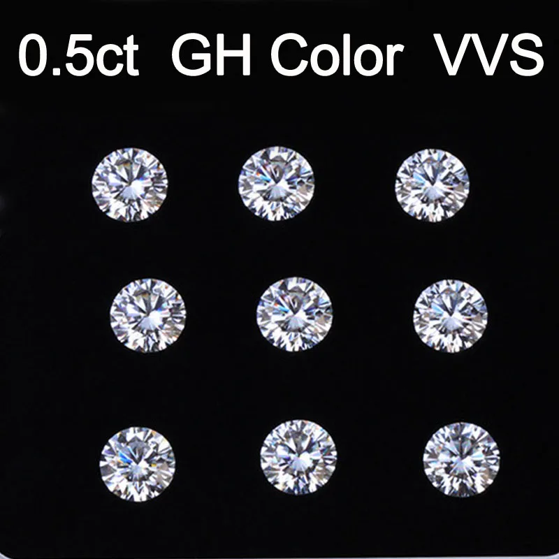 Свободные драгоценные камни Муассанит цвет GH 0.5ct 0 5 карат мм ясность VVS круглый