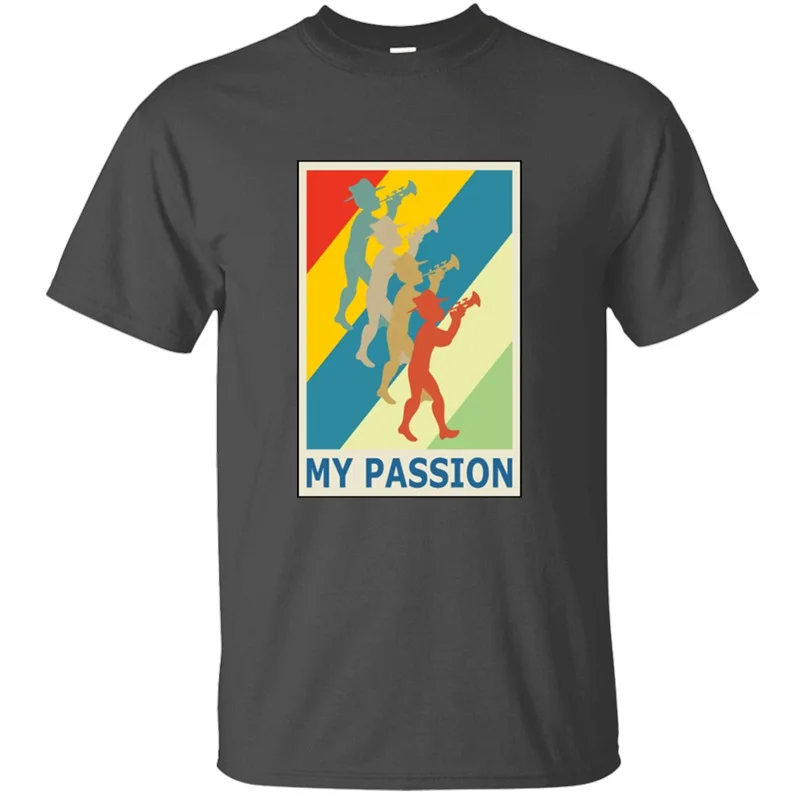 Настраиваемая футболка в стиле ретро с круглым вырезом труба игрок Джаз для