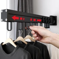 wall mounted invisible folding clothes hanger balcony window simple indoor and outdoor clothes hanger telescopic air rod rack