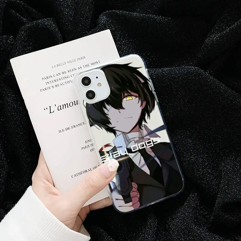 

anime bungou stray dogs Dazai Osamu Phone Case Transparent soft For iphone 5 5s 5c se 6 6s 7 8 11 12 plus mini x xs xr pro max