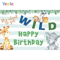 animal elephant grass wild baby birthday shower party photocall backdrop photography photographic background for photo studio