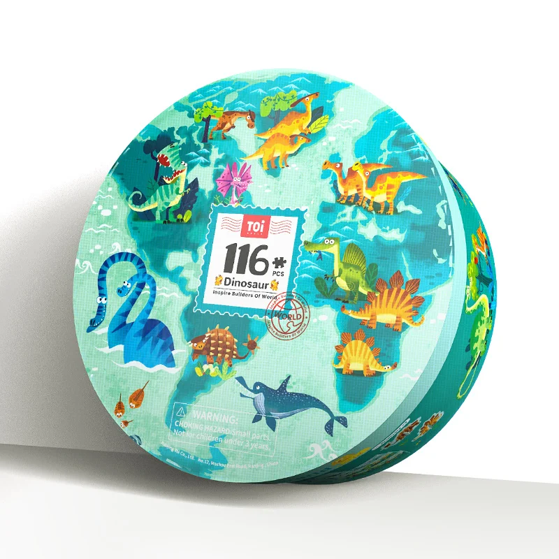 

Toi Children Early Educational Baby Colorful Cartoon Interesting 116 Pieces Gift Box Paper Jigsaw Puzzle Toys Over 5 Years Old