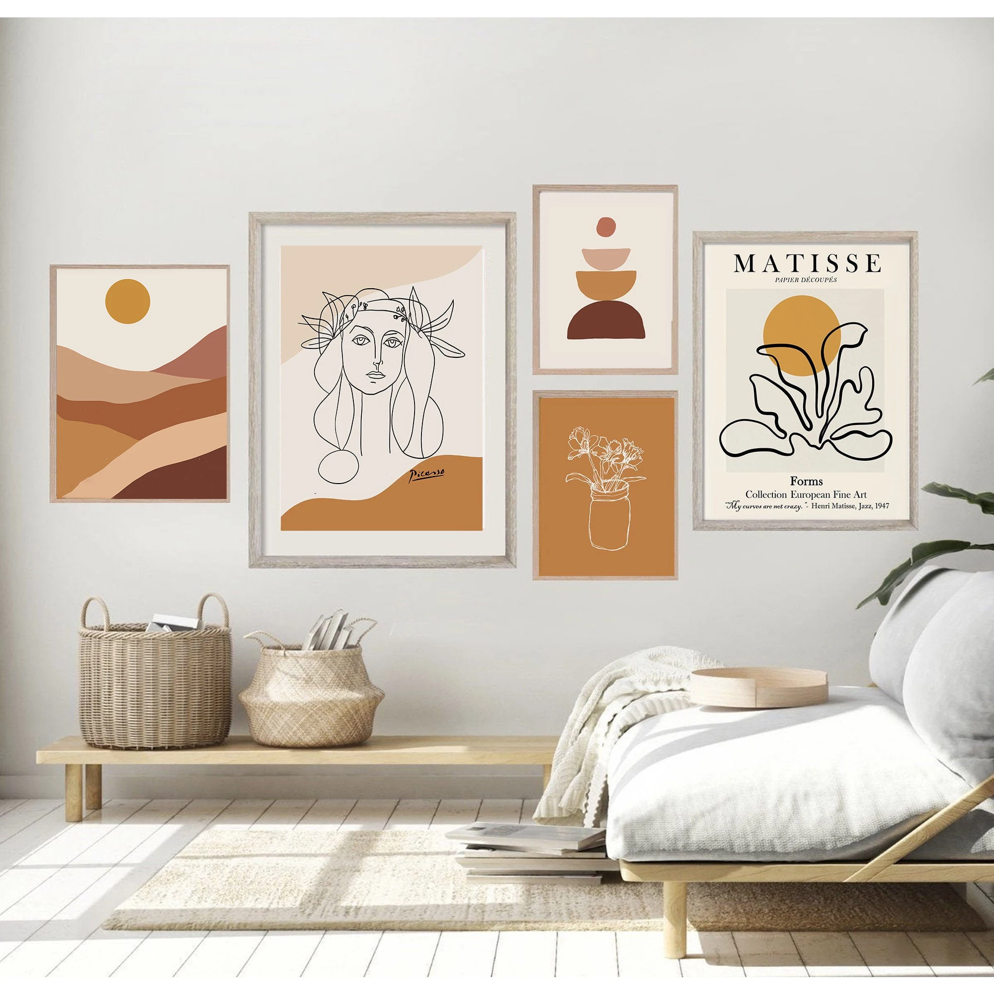 

Vintage Abstract Matisse Picasso Leaf Wall Art Canvas Painting Nordic Posters Wall Picture For And Prints Boho Living Room Decor