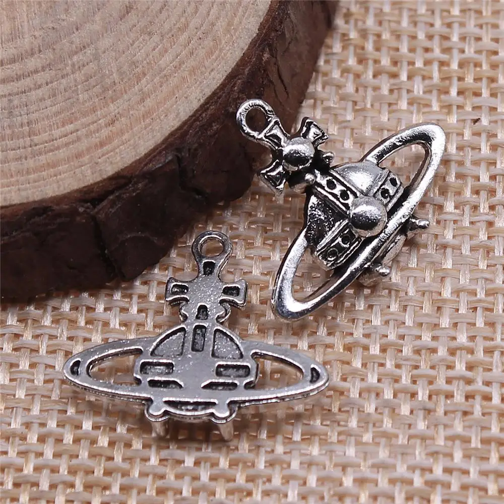 

10Pcs 21x17mm Antique Silver Color Ufo Charms For DIY Bracelet Necklace Jewelry Making