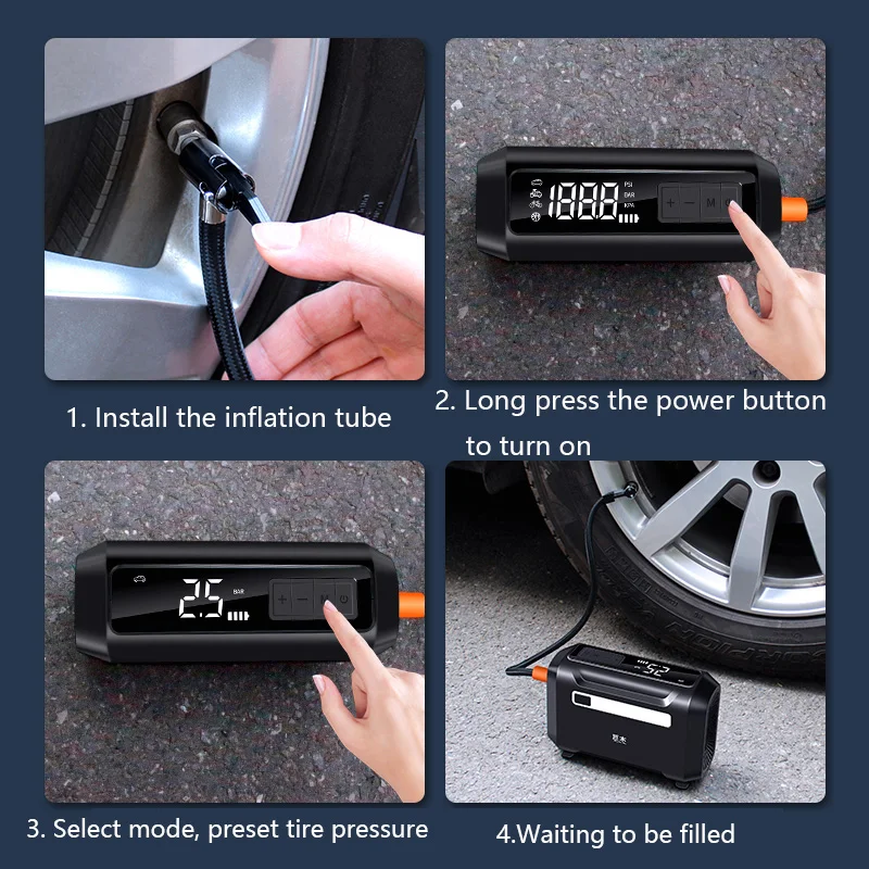 Велосипедный насос портативный автомобильный компрессор надувная лодка