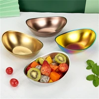 4pcs stainless steel bowl ingot shaped unique design bowl multicolor korean salad dessert snack fruit kimchi western food bowl