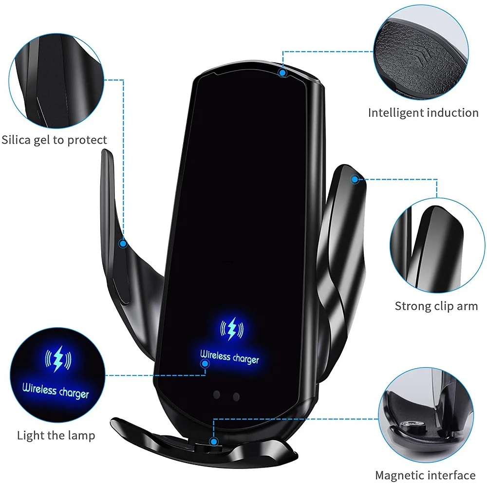 

Automatic 15W Qi Car Wireless Charger Mount for iPhone 12 11 XS XR X 8 Samsung S21 S20 S10 Magnetic Infrared Sensor Phone Holder