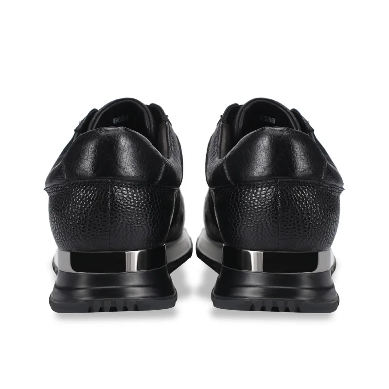 Кроссовки мужские на шнуровке натуральная страусиная кожа повседневная обувь