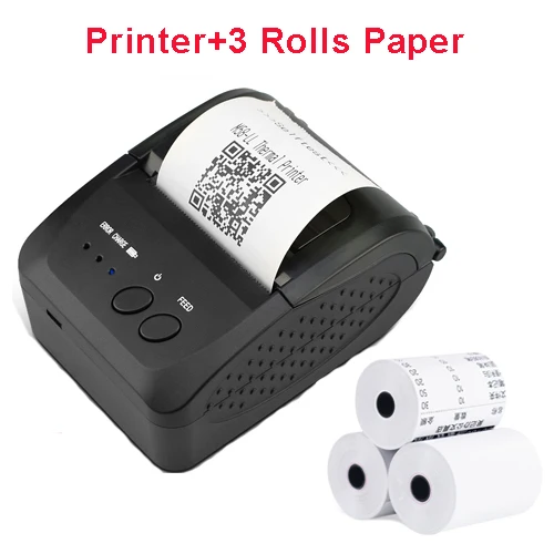 5809DD 3 Pcs Papers Портативный Bluetooth Термальный чековый принтер мини 58 мм Принтер POS Чековая машина для мобильного телефона windows - Цвет: 5809DD 3 Pcs Papers