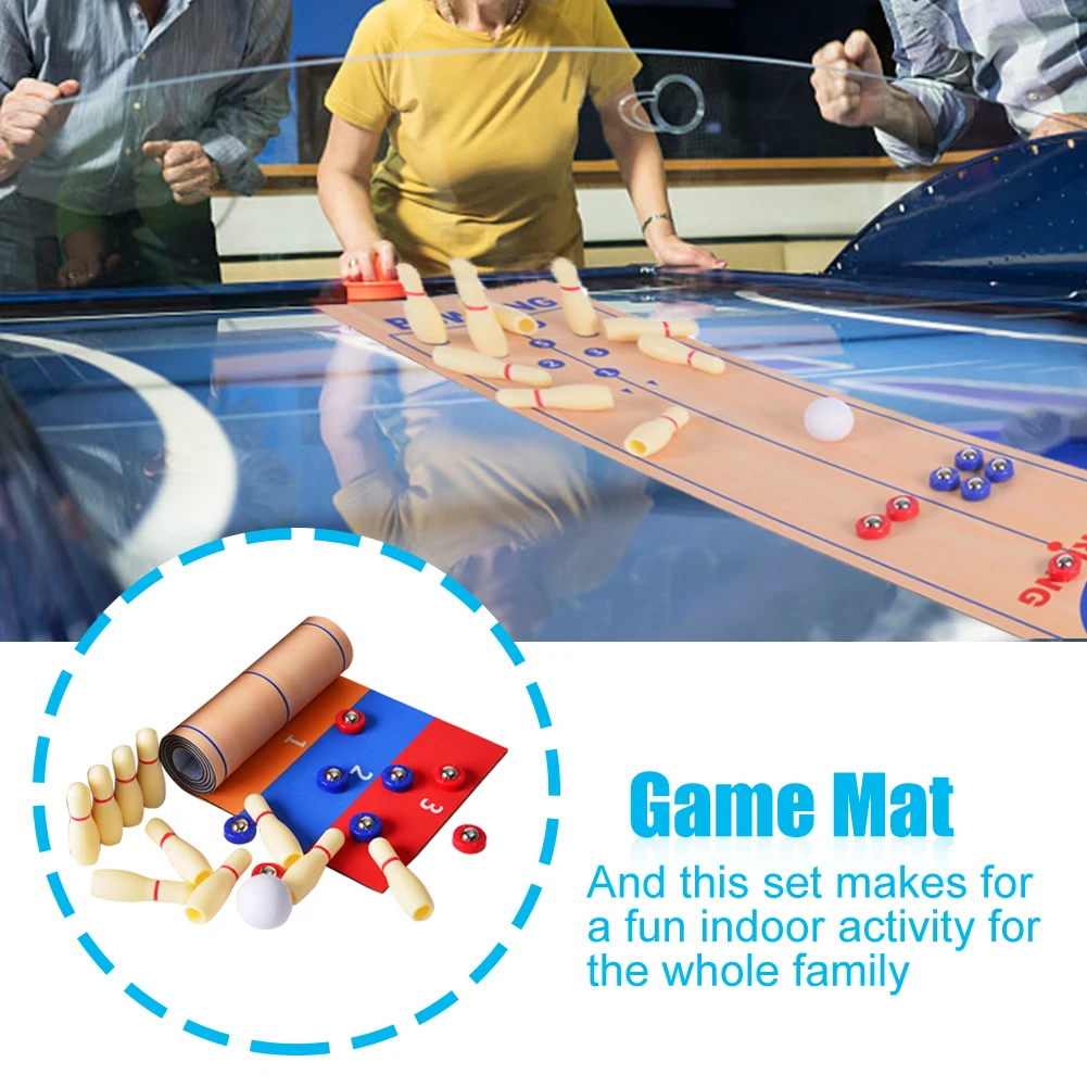 

Curling Bowling Rollers Family Party Portable Adults 3 In 1 Indoor Outdoor Gathering Kids Sports Table Top Shuffleboard Game