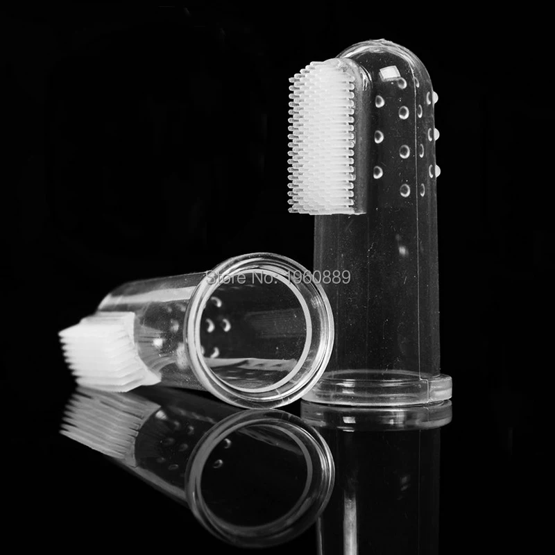 Горячая Распродажа супер мягкая надеваемая на палец зубная щетка для домашних