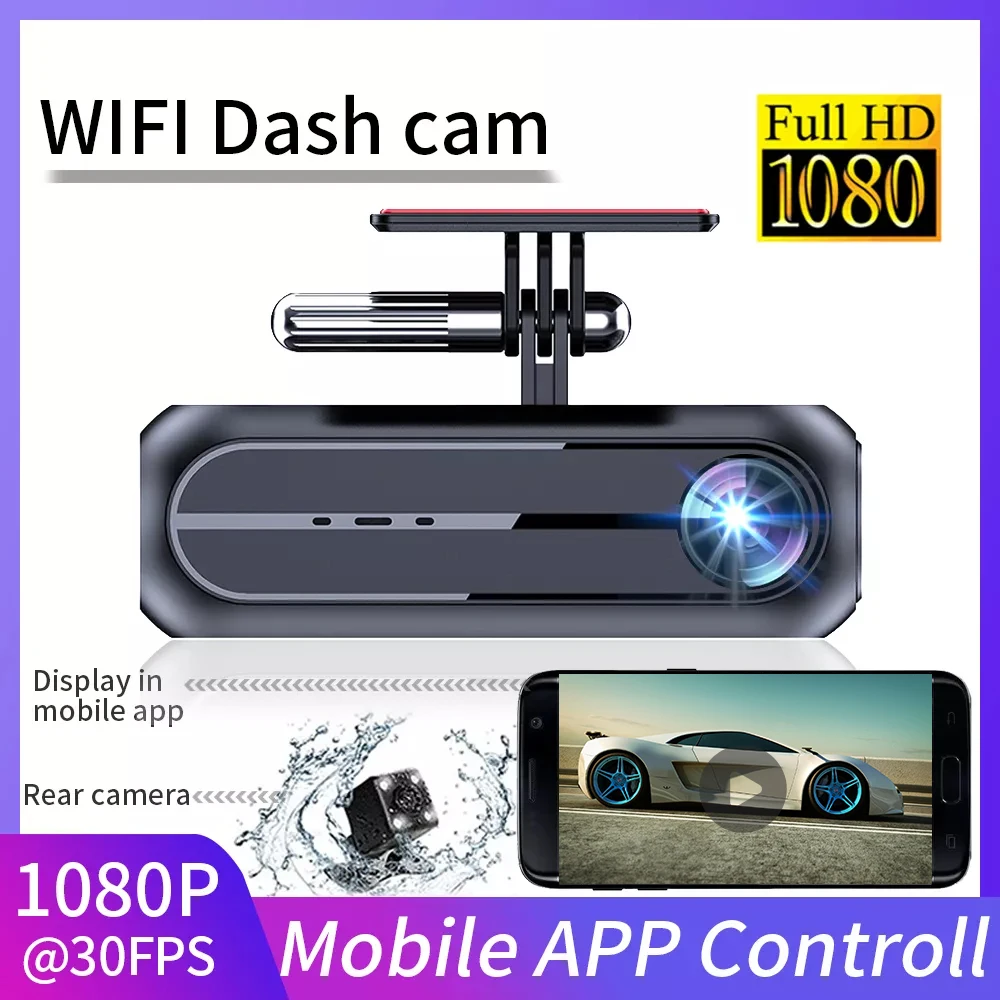 

Автомобильный видеорегистратор 1080p Full HD с Wi-Fi и камерой