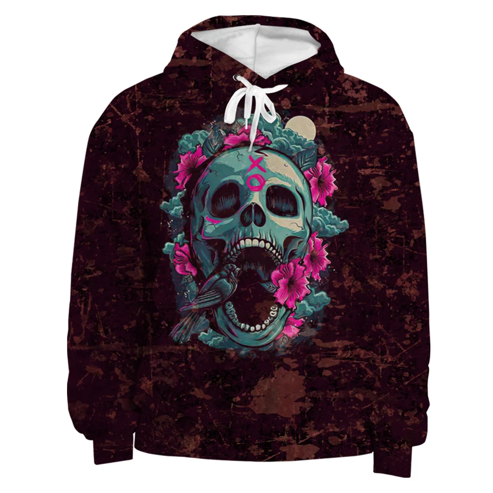 Толстовка мужская с 3D-принтом черепа свитшот уличная одежда пуловер в стиле