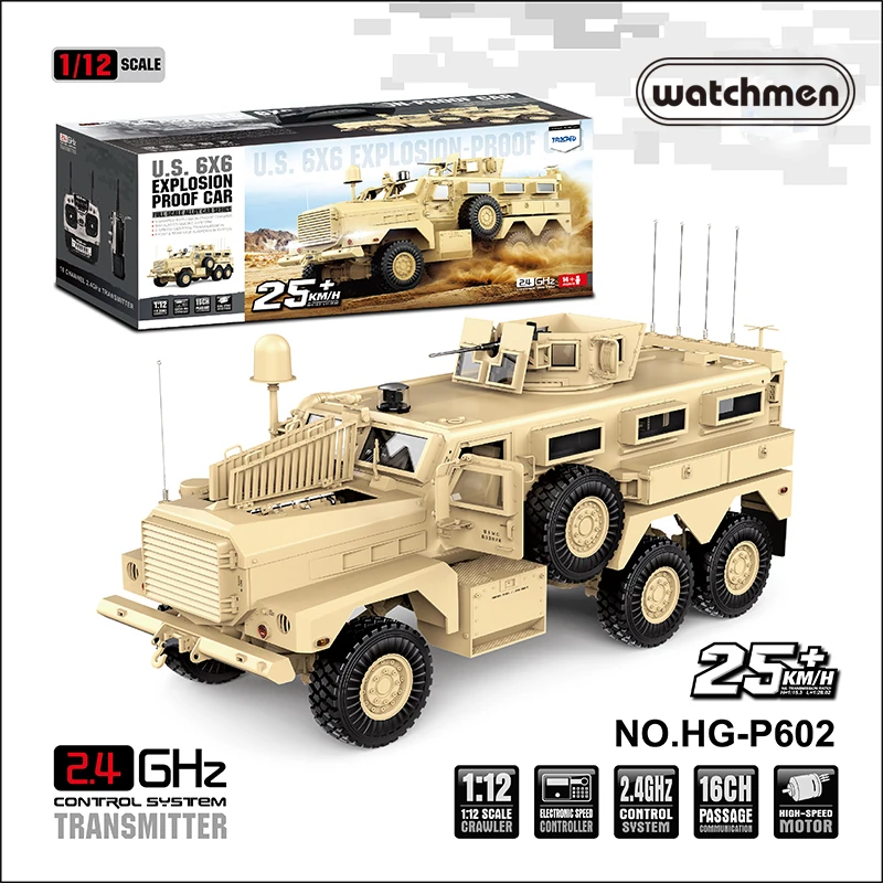Военный грузовик 1/12 модель моделирования Военная карта HG-P602 Hengguan Hummer внедорожный RC domineering транспортное средство с дистанционным управлением
