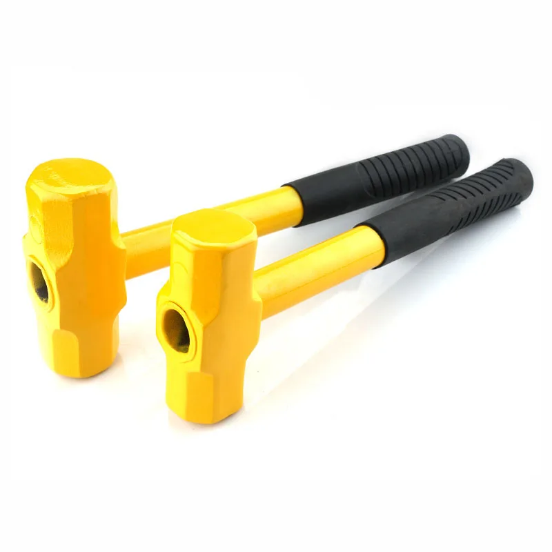 

2P3P4P Carbon Steel Square Hammer Rubber Handle Non-slip Hand Tool Hammer For Industrial Buildings