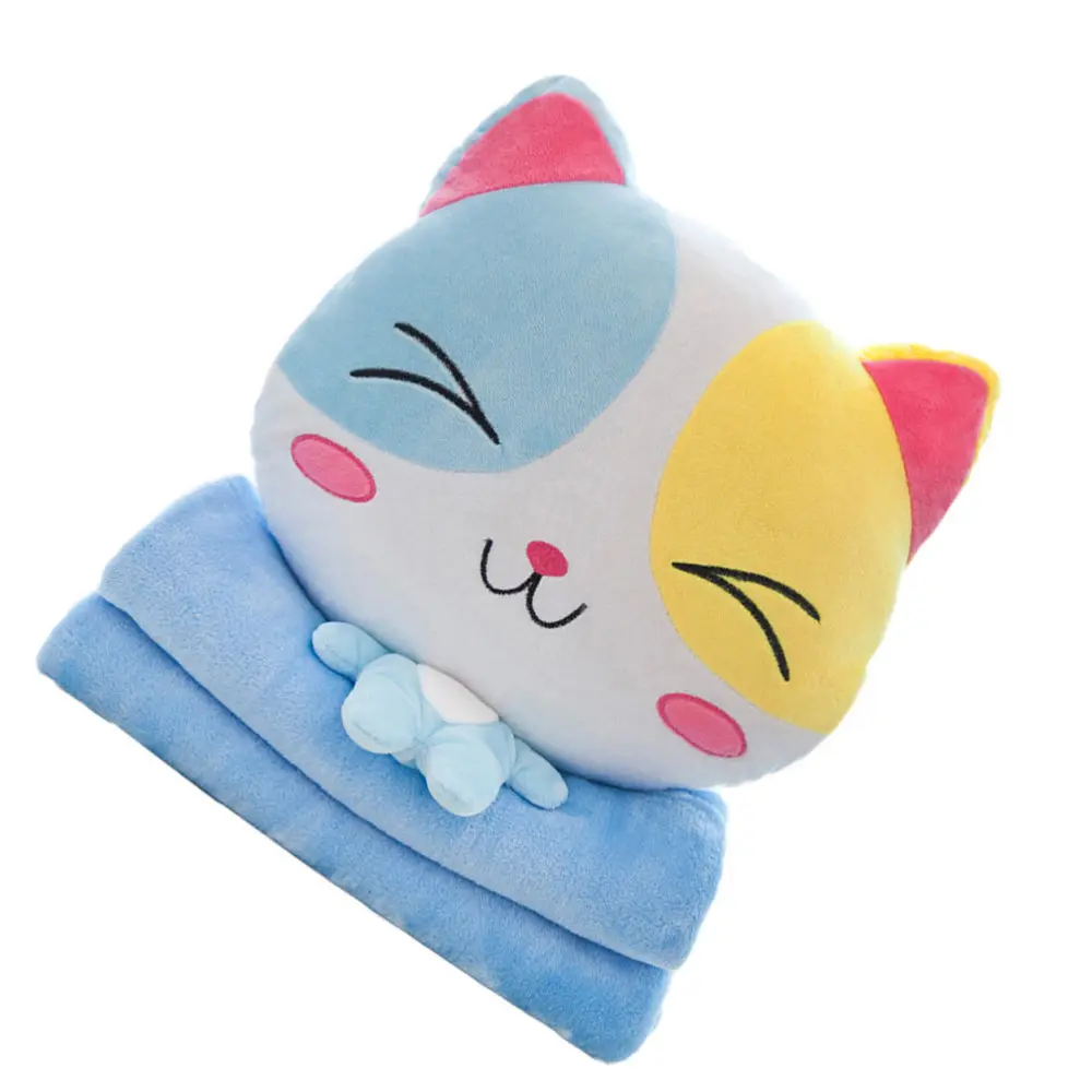 

1Pc Warm Blanket Cartoon Pillow Air Condition Quilt Nap Blanket Sleeping Supply