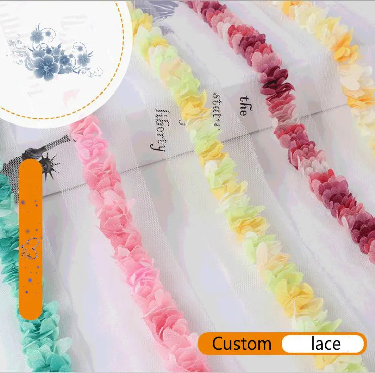 

Ethnic lace, color petals, mesh lace, digital color printing, polyester clothing Accessories