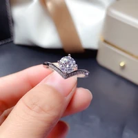 trendy v shaped round wedding ring charm luxury 2 carat white zircon engagement accessories for female fine jewelry wholesales