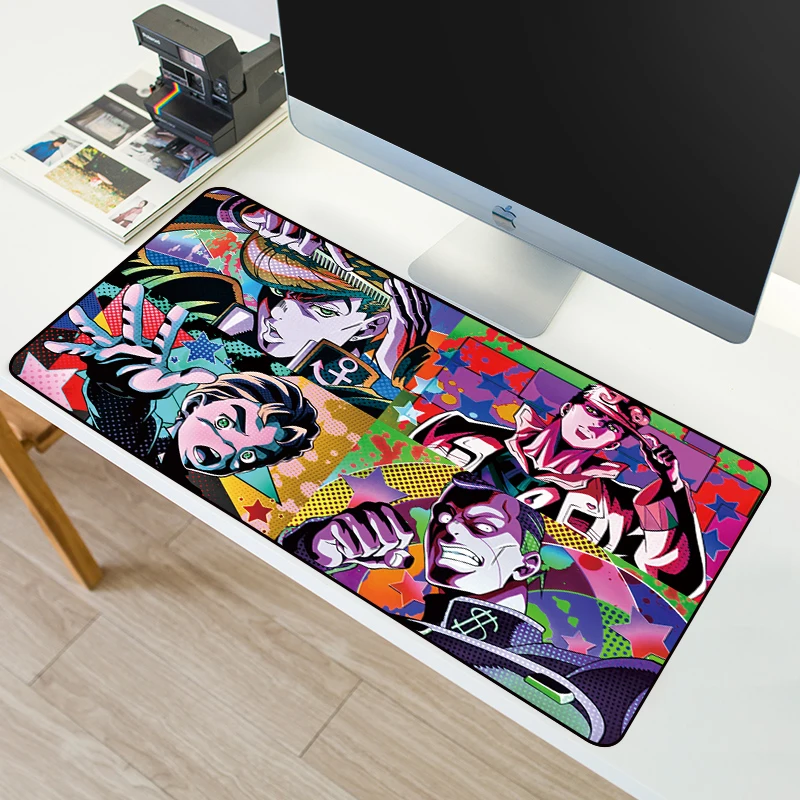

Anime Gaming Mousepad XL For Jojo Bizarre Adventure Computer Mousepad Locking Edge Rubber Keyborad Desk Mat Anti-slip For Laptop