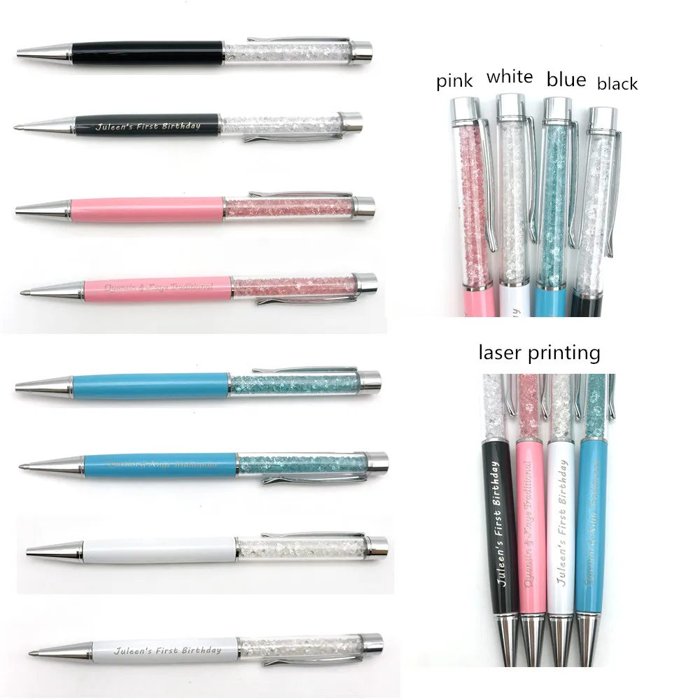 50 шт./лот персонализированная гравированная металлическая шариковая ручка для