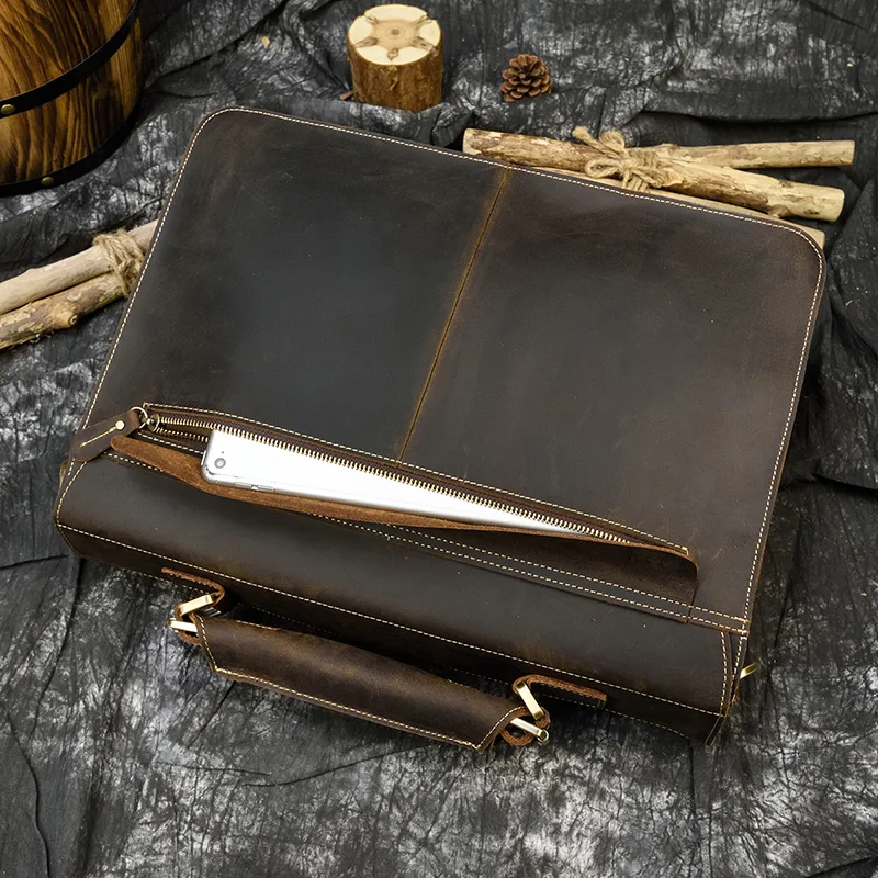 Document Defender Plus Leather Messenger Bag