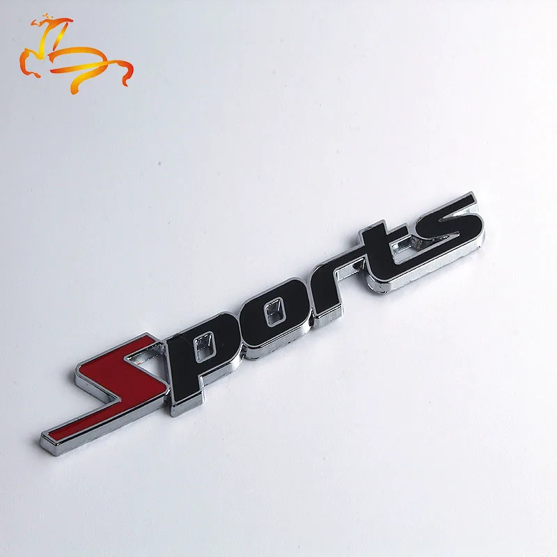 3D хромированный металлический автомобиль Стикеры спортивная версия