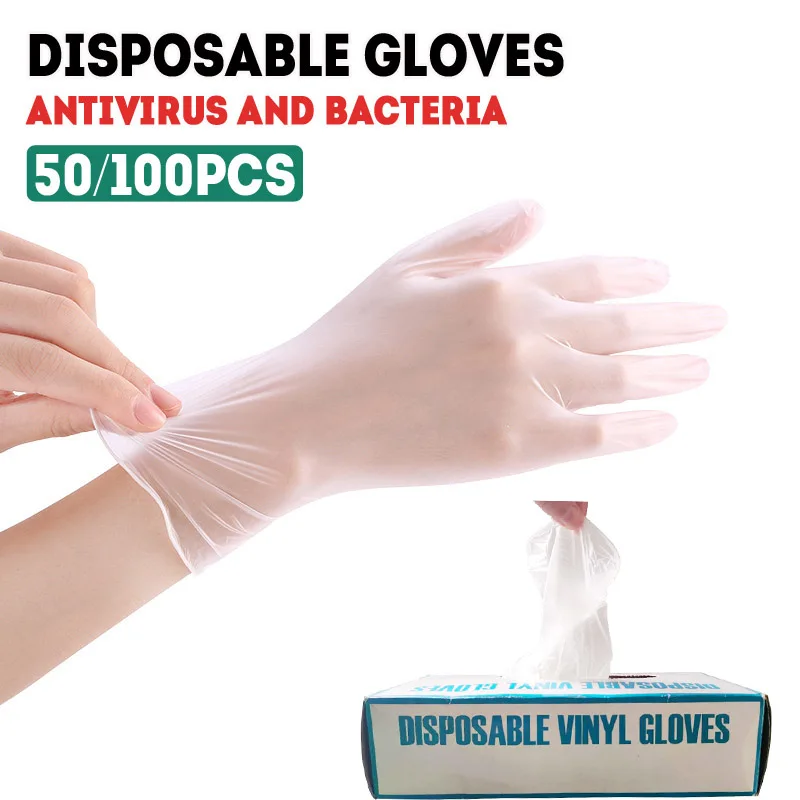 Одноразовые Перчатки 100 шт. антистатический в сочетании с прозрачным ПВХ