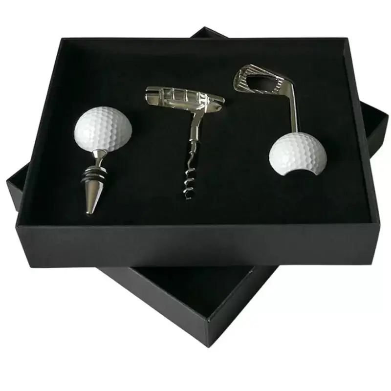 

TOP grade Novelty Golf Ball Wine Beer Opener Stopper Sealer Plug Corkscrew Cap Puller with Gift Case