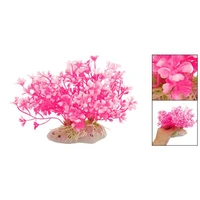 pink aquatic dwarf flower plastic fake plant ornamental foliage for fish tank aquariums decoration new