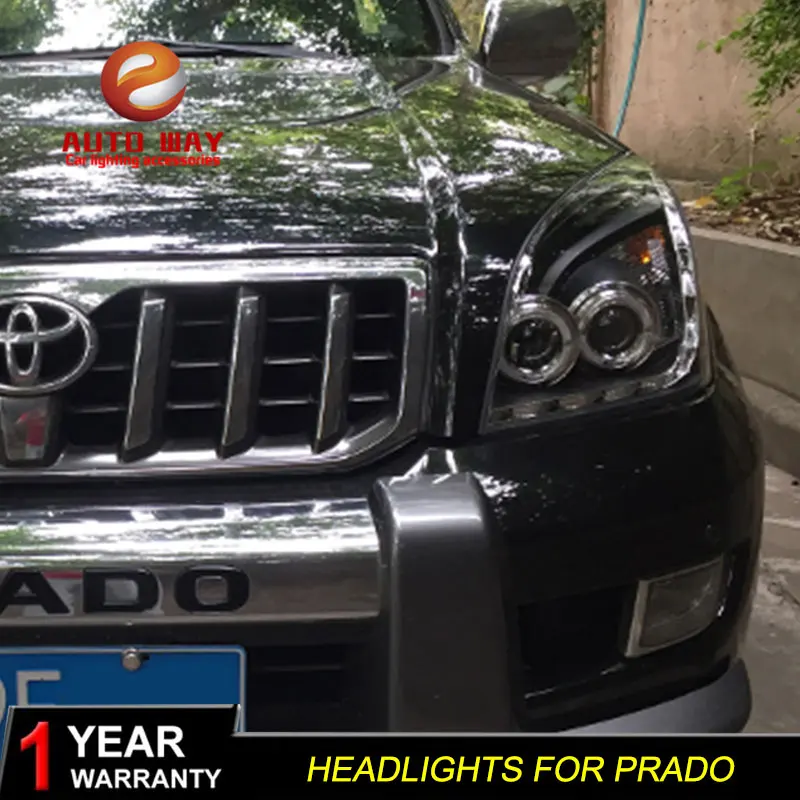 Чехол для стайлинга автомобиля Toyota Prado 2003 2009 фары светодиодный DRL Объектив