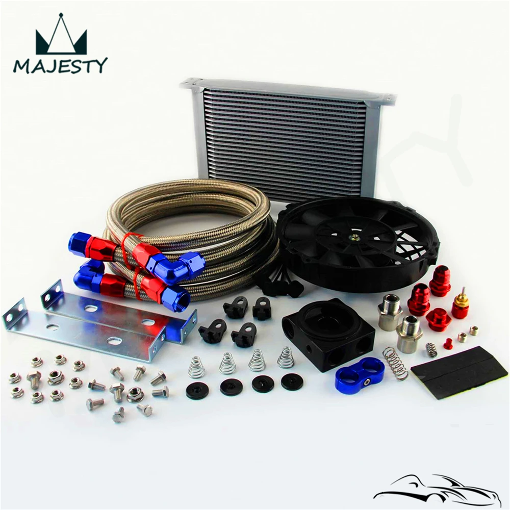 Универсальный 25 рядный масляный охладитель AN10 термостат сэндвич + 7 дюймов