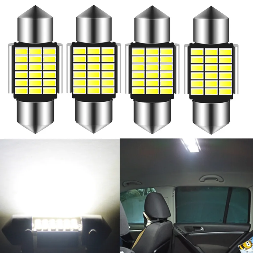 

4pcs 31mm 36mm 39mm 42mm Auto LED FESTOON Bulb leds C5W Car Dome Light Auto Interior Map Read Lamp for Toyota Kia Nissan Opel