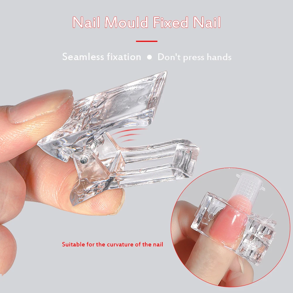 Прозрачный Кристальный зажим для дизайна ногтей наращивания УФ-гель