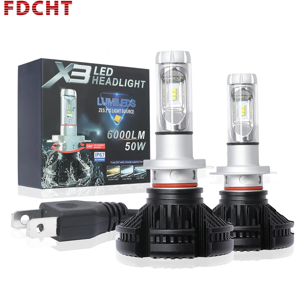 FDCHT h7 h4 h11 h1 hb4 h3 turbo Супер Светодиодная лампа автомобиля светильник головной
