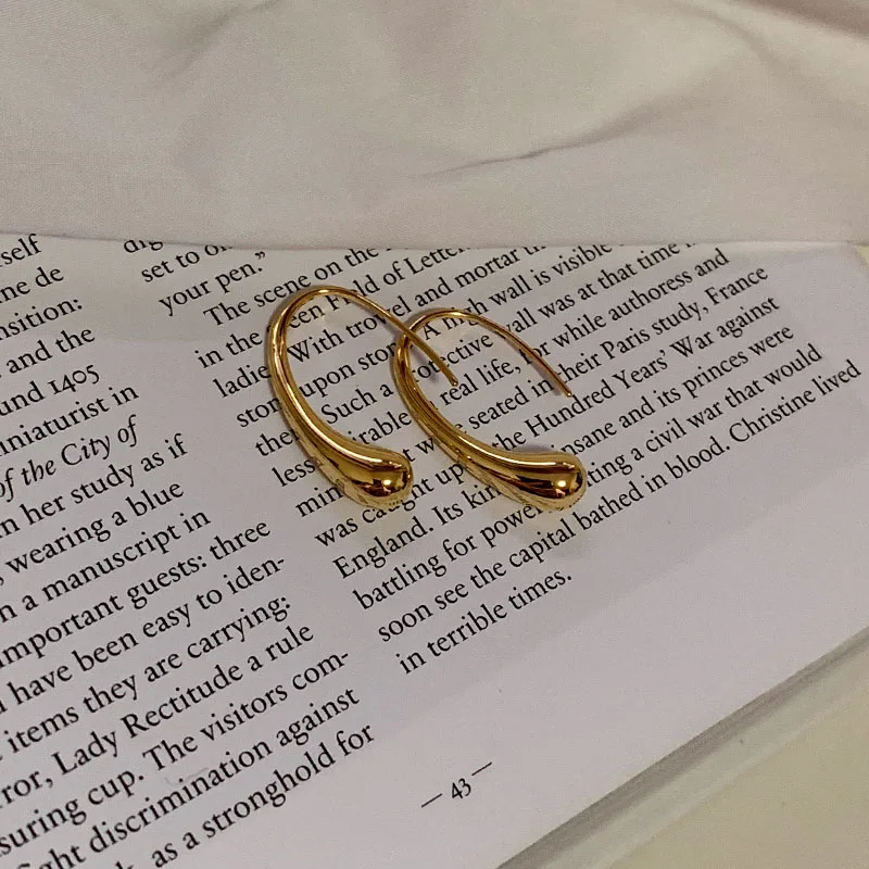 Латунные с 14K золотые серьги в форме капли женские ювелирные изделия стиле панк