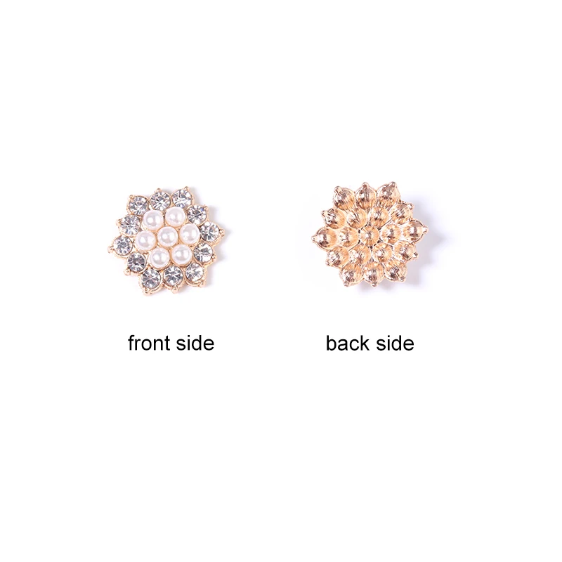 

CKysee 10 PCS Alloy And Plastic Square Pearl Rhinestone Pattern DIY Diamond Buckle Shoe Bag Accessories Jewelry Making