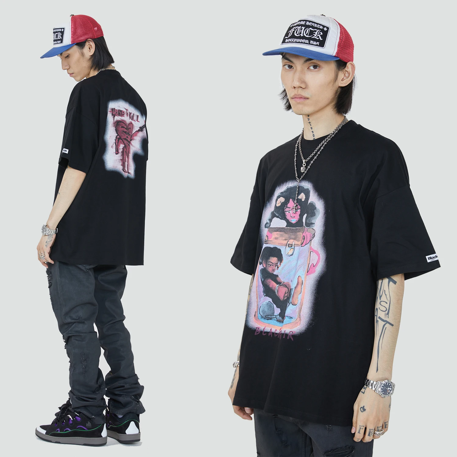 

Men Women Cotton T Shirt Oversized T-shirt Men's Clothing Tshirts Hip Hop Graphic Tops Anime Cartoon Anime Korra Gothic Clothes