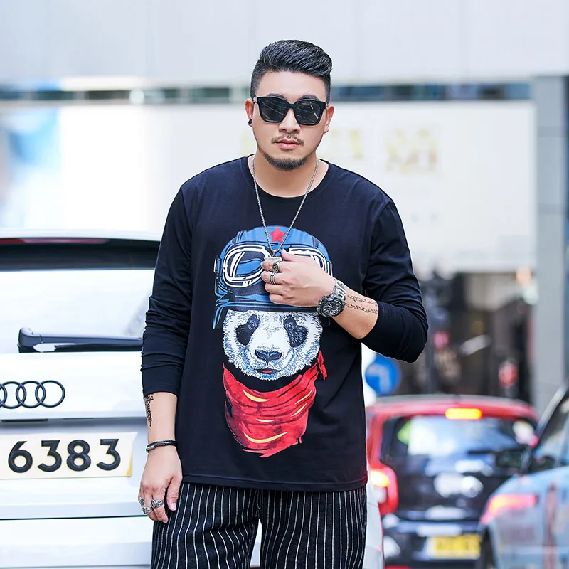 Новинка, футболка большого размера плюс, 7XL, 6XL, 8XL, GXXH, различные стили, с принтом, Мужская трендовая футболка с круглым вырезом, Повседневная футболка - Цвет: t19594 balck