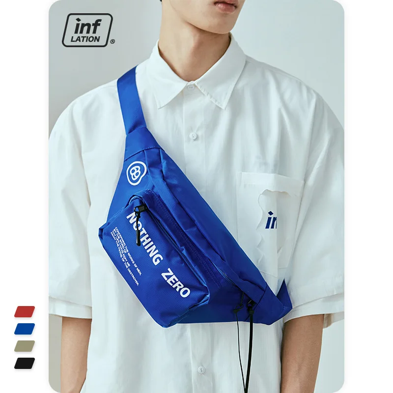

Chao brand functional wind bag multi functional English printing satchel leisure chest bag dead flying bag men's bag