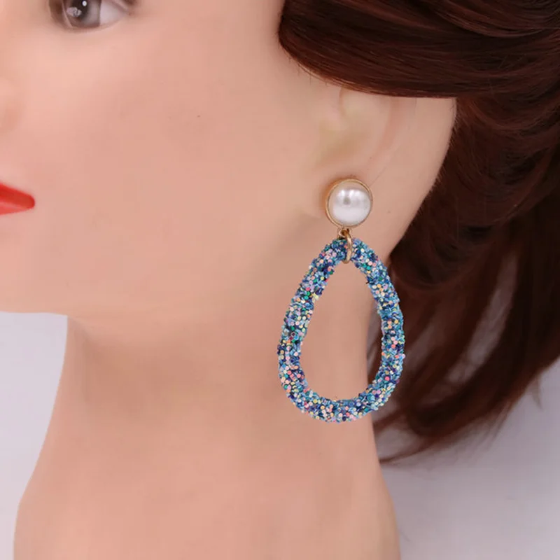 Серьги подвески Oorbellen из блестящей смолы для женщин большие серьги в богемном