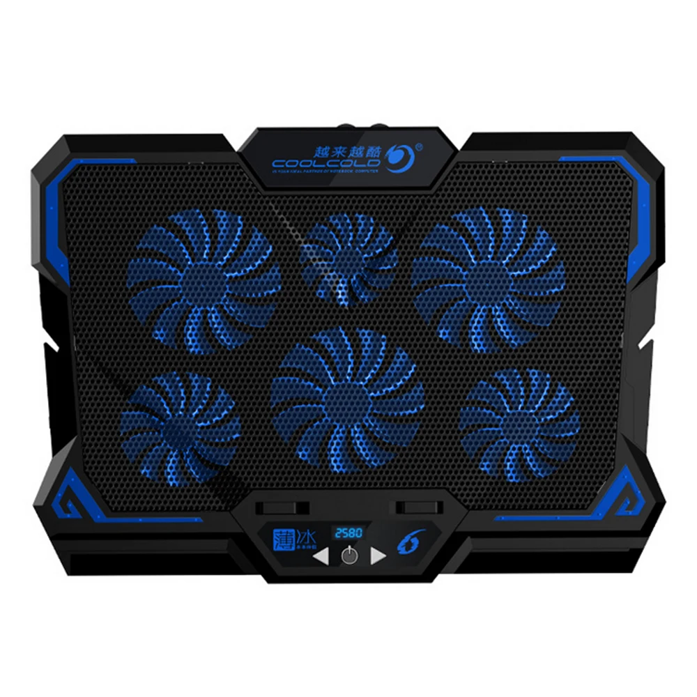 

IXUR 17inch Gaming Laptop Cooler Six Fan Led Screen Two USB Port 2600RPM Laptop Cooling Pad Notebook Stand for Laptop