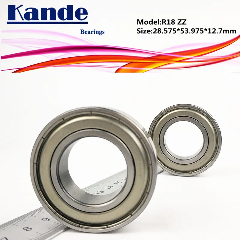 

Kande Bearings R18 R18ZZ 2pcs ABEC-1 R18 ZZ Inch Bearing 28.575x53.975x12.7mm Bearing Skateboard Bearings