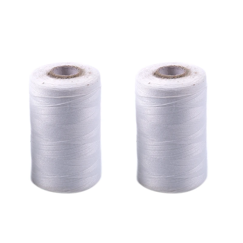 

2 White 1000 Yard Polyester Sewing Machine Thread 1000yd