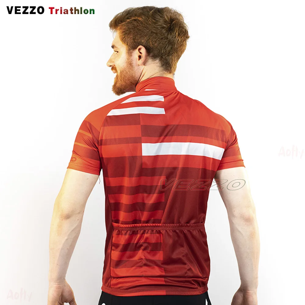Мужская велосипедная рубашка Vezzo красная короткая одежда Бесплатная доставка в