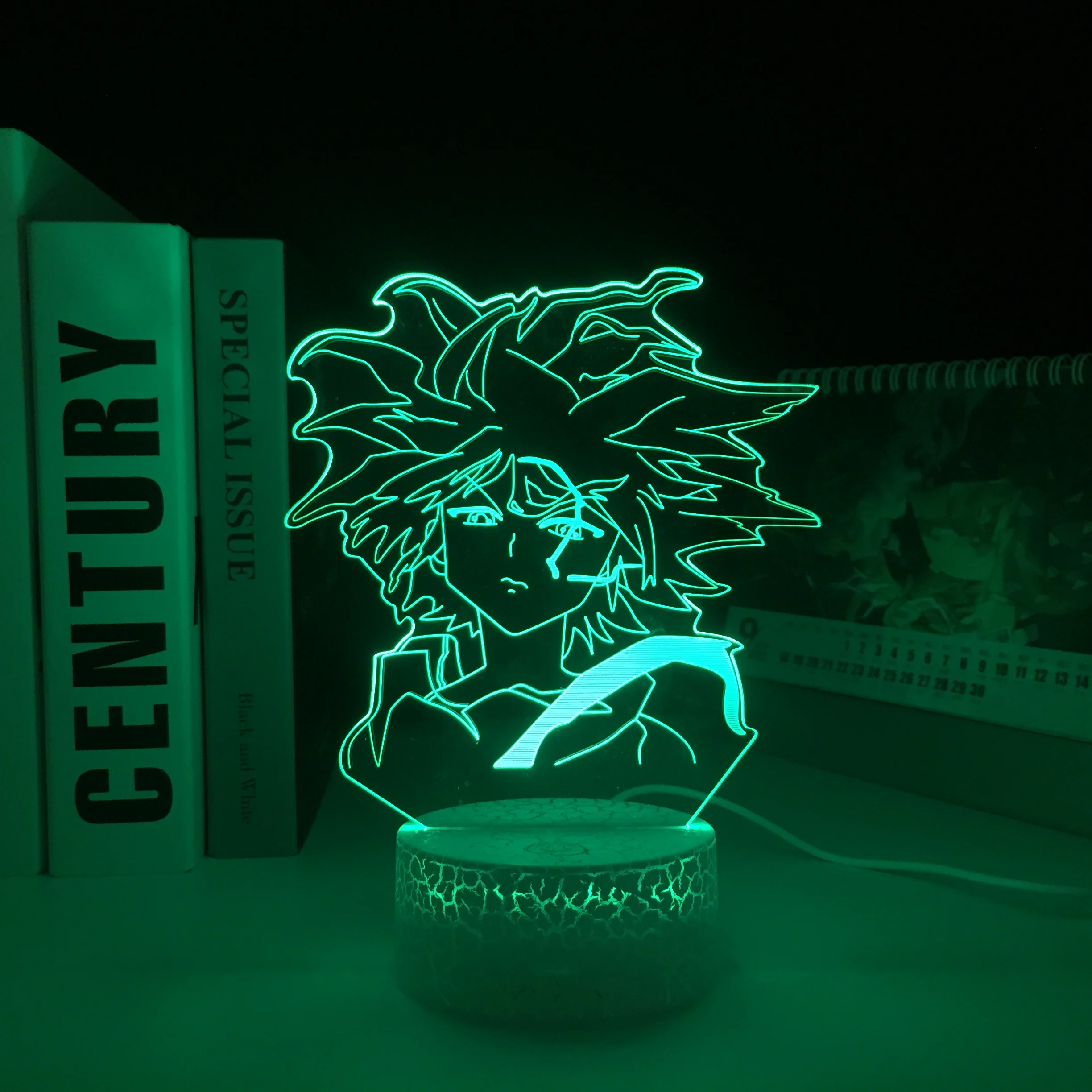 

3D лампа Hunter X Hunter Killua с белой основой для детей, подарок на день рождения, украшение для спальни, акриловый светодиодный ночсветильник, Пряма...
