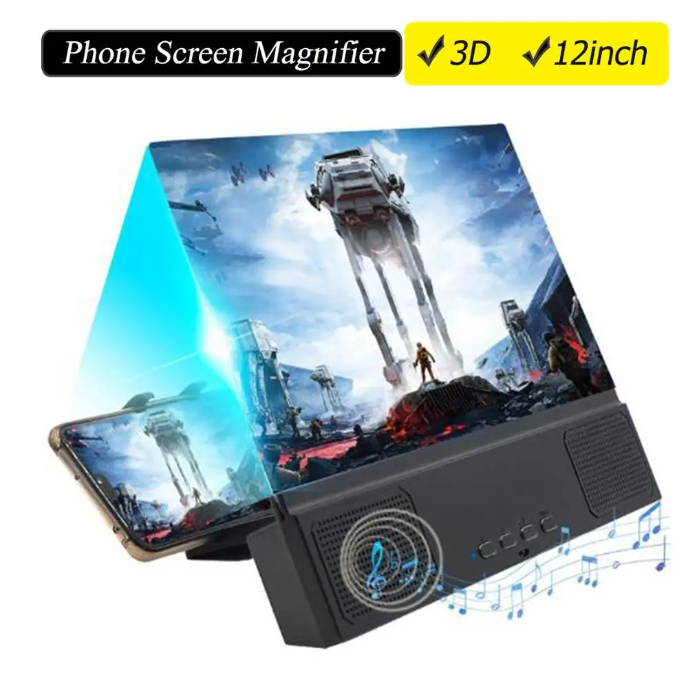 12 дюймовый 3D HD усилитель для экрана телефона Besegad проектор видео и фильмов с Bluetooth